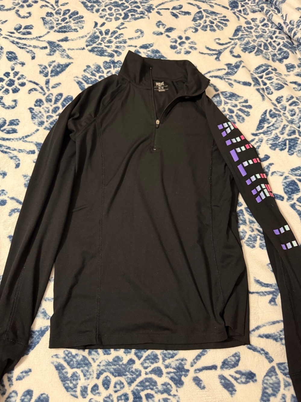 Everlast Black Full-Zip Athletic Jacket with Subtle Logo